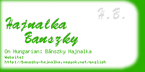 hajnalka banszky business card